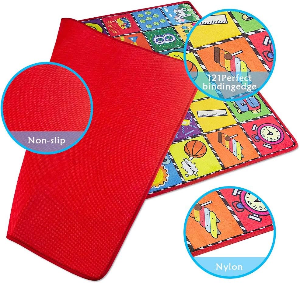 Baby Mats for Floor Alphabet Kids Rug Crawling Mat Play Rugs for Children Super Soft Non-Slip Colourful Foldable Playmats for Toddlers, 112 * 151Cm Extra Thick (0.6Cm)