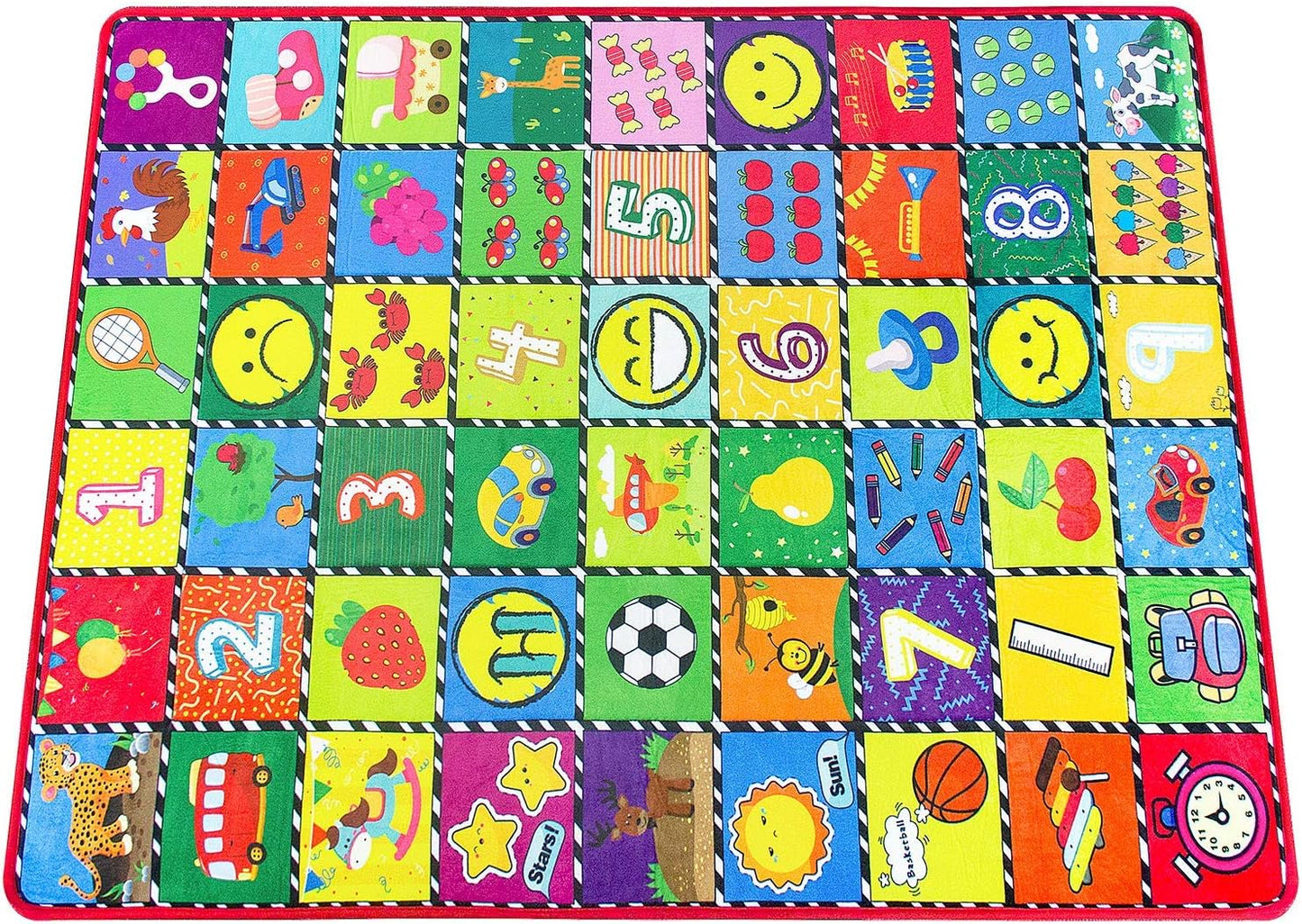 Baby Mats for Floor Alphabet Kids Rug Crawling Mat Play Rugs for Children Super Soft Non-Slip Colourful Foldable Playmats for Toddlers, 112 * 151Cm Extra Thick (0.6Cm)