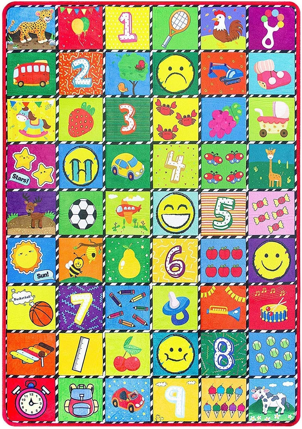 Baby Mats for Floor Alphabet Kids Rug Crawling Mat Play Rugs for Children Super Soft Non-Slip Colourful Foldable Playmats for Toddlers, 112 * 151Cm Extra Thick (0.6Cm)