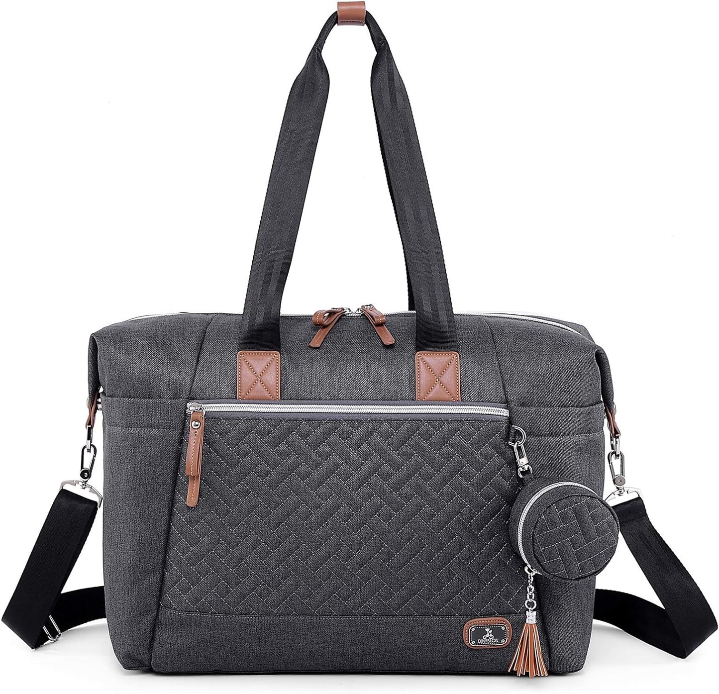 Baby Changing Bag, Large Nappy Bags for Mom and Dad, Stylish Travel Tote with Pacifier Holder and Changing Mat