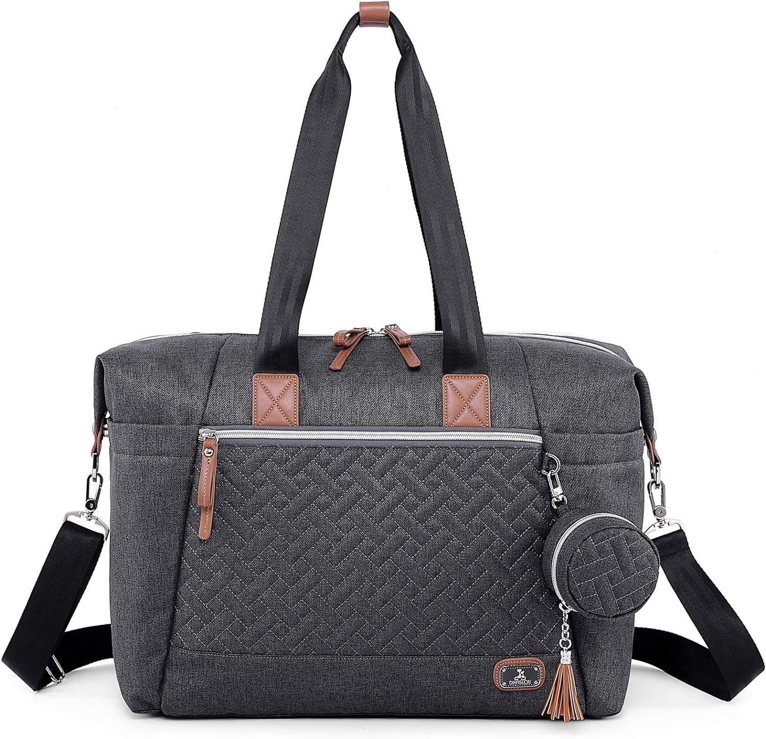 Baby Changing Bag, Large Nappy Bags for Mom and Dad, Stylish Travel Tote with Pacifier Holder and Changing Mat